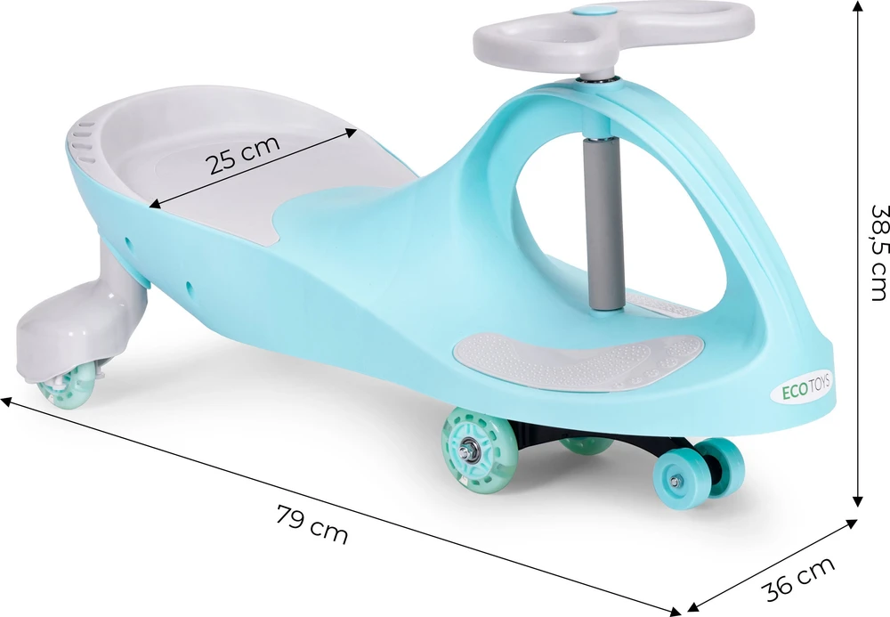 Gravity ride vaikiškos transporto priemonės ratai LED mėlyni ECOTOYS