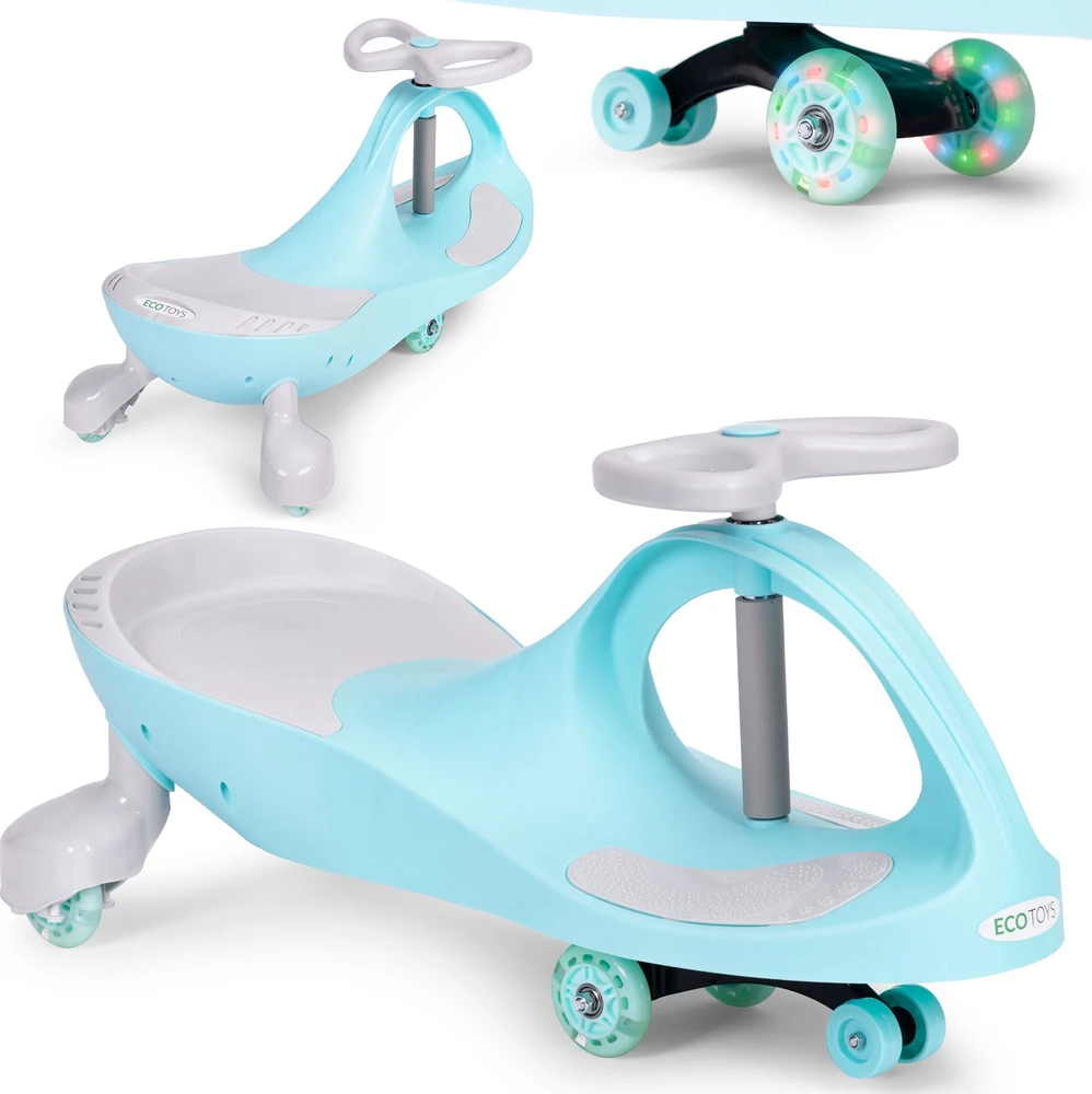 Gravity ride vaikiškos transporto priemonės ratai LED mėlyni ECOTOYS