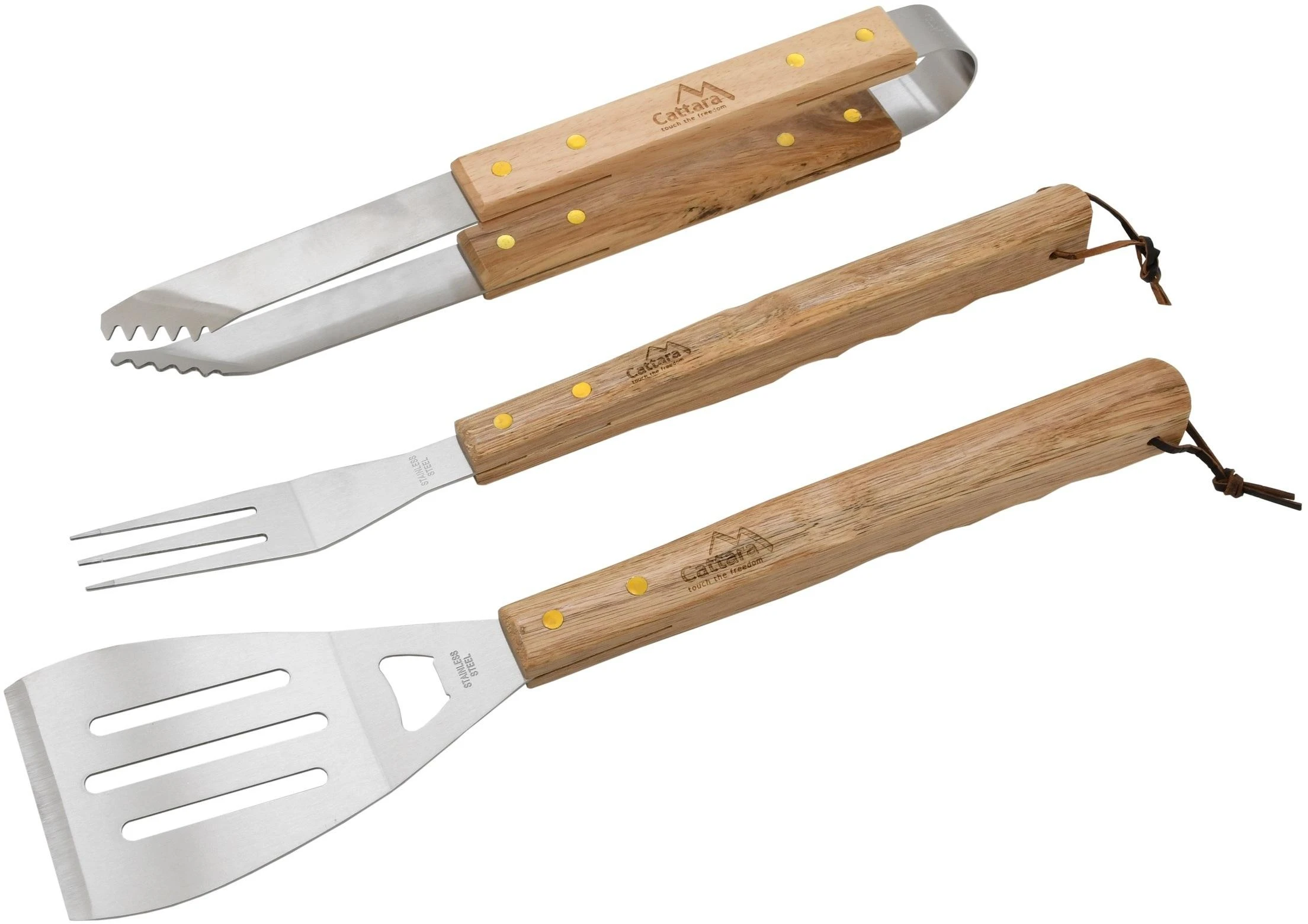 Grilio įrankių rinkinys Cattara Wood – 3 vnt.