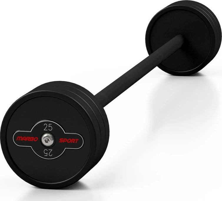 Gumuotas tiesus štangos grifas 25 kg, matinis juodas – Marbo Sport