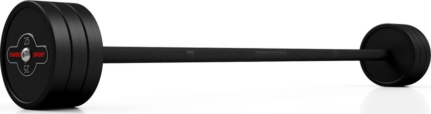 Gumuotas tiesus štangos grifas 25 kg, matinis juodas – Marbo Sport