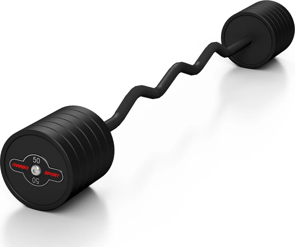 Guminuota lenkta štanga 50 kg, matinė juoda - Marbo Sport