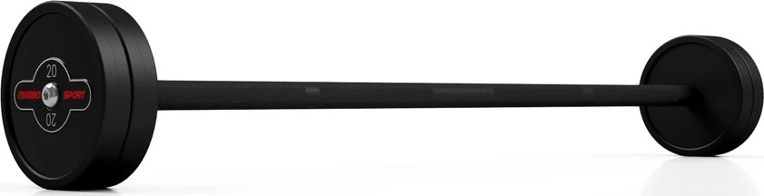 Gumuotas tiesus štangos grifas 20 kg, matinis juodas – Marbo Sport