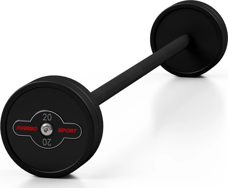 Gumuotas tiesus štangos grifas 20 kg, matinis juodas – Marbo Sport