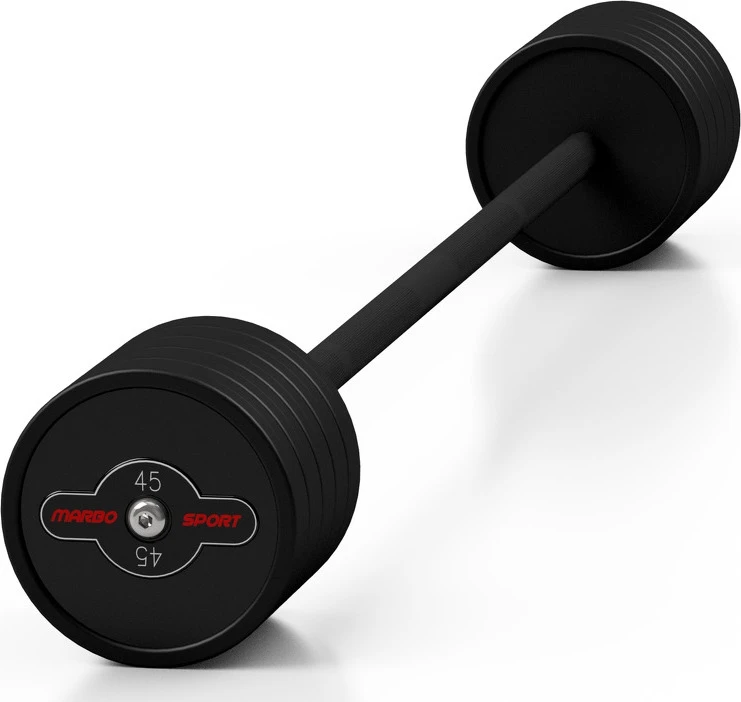 Gumuotas tiesus štangos grifas 45 kg matinis juodas Marbo Sport