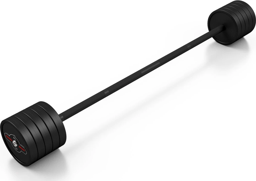 Gumuotas tiesus štangos grifas 45 kg matinis juodas Marbo Sport