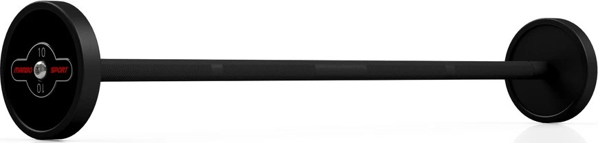 Guminiu diskų tiesus grifas 10 kg matinis juodas - Marbo Sport