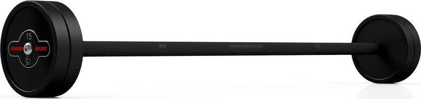 Gumuotas tiesus štangos grifas 15 kg, matinis juodas - Marbo Sport