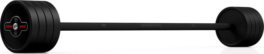 Guminis tiesus štangos grifas 35 kg, matinis juodas - Marbo Sport
