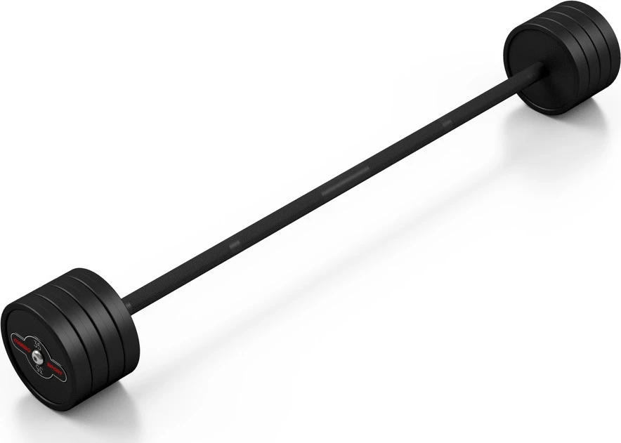 Guminis tiesus štangos grifas 35 kg, matinis juodas - Marbo Sport