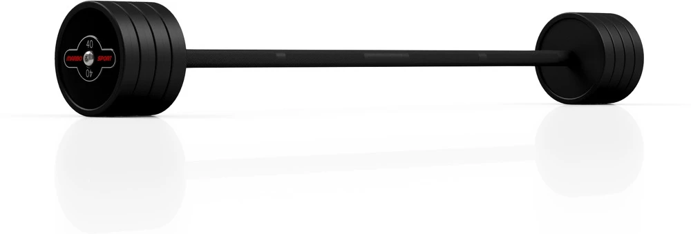 Gumuotas tiesus štangos grifas 40 kg, matinis juodas - Marbo Sport