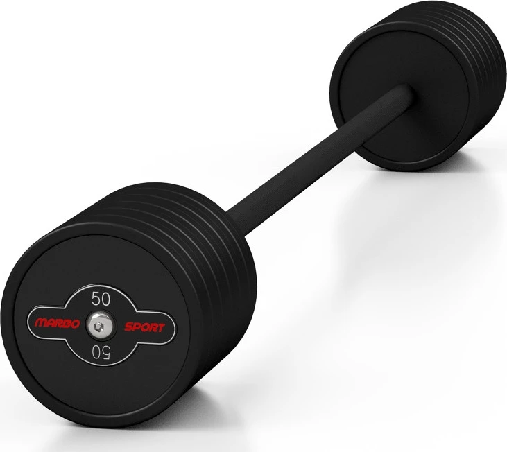 Gumuotas tiesus štangos grifas 50 kg, matinis juodas - Marbo Sport