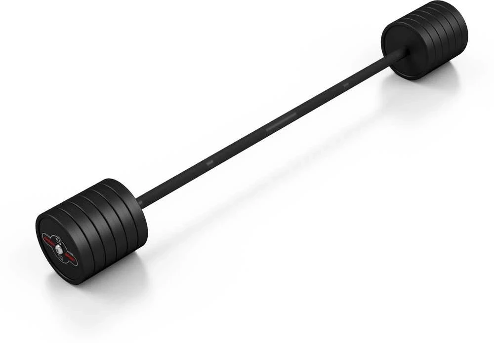 Gumuotas tiesus štangos grifas 55 kg, matinis juodas, Marbo Sport