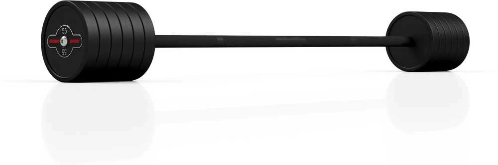 Gumuotas tiesus štangos grifas 55 kg, matinis juodas, Marbo Sport
