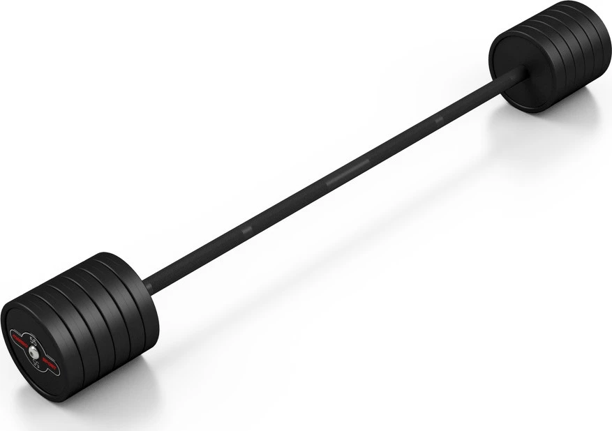 Gumuotas tiesus štangos grifas 55 kg, matinis juodas, Marbo Sport