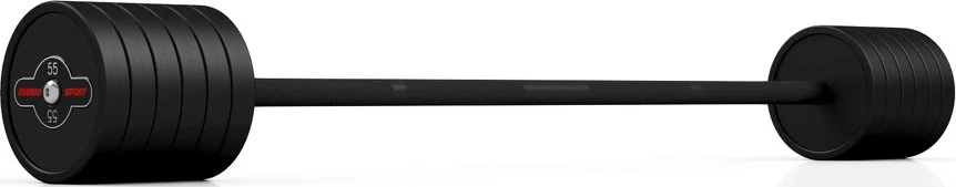 Gumuotas tiesus štangos grifas 55 kg, matinis juodas, Marbo Sport