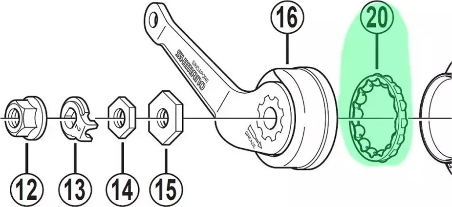 Guolis stebulei Shimano Nexus SG-3C40 // 3/16" x 14, 4.8 mm, 32 mm