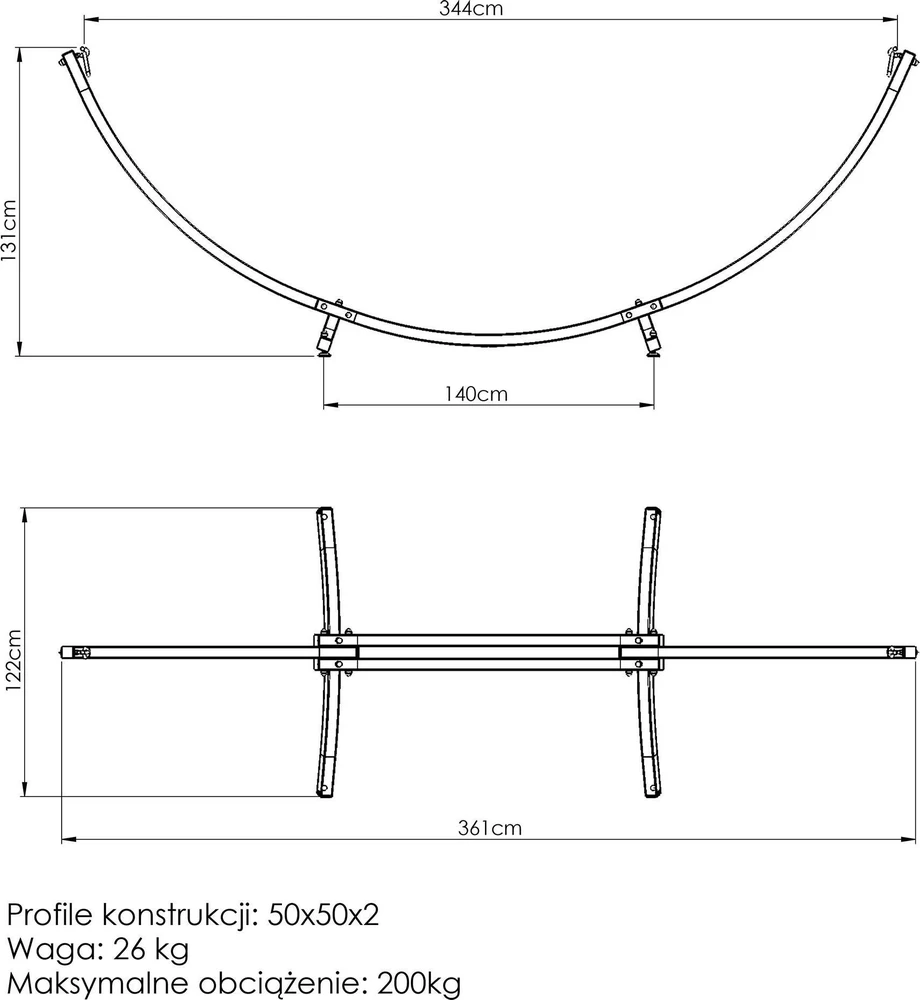 Hamakas su stovu Marbo Sport MO-011, didelis
