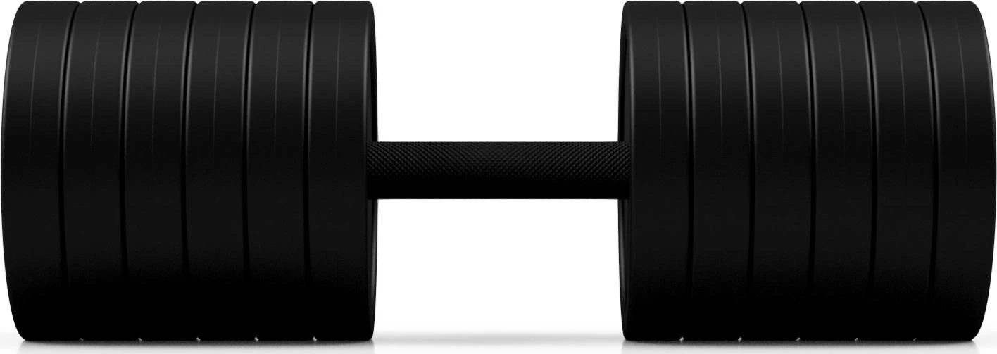 Gumuotas hantelis Marbo Sport, raudonas, 45 kg