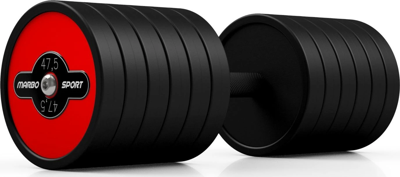 Gumuotas hantelis Marbo Sport, raudonas, 47,5kg