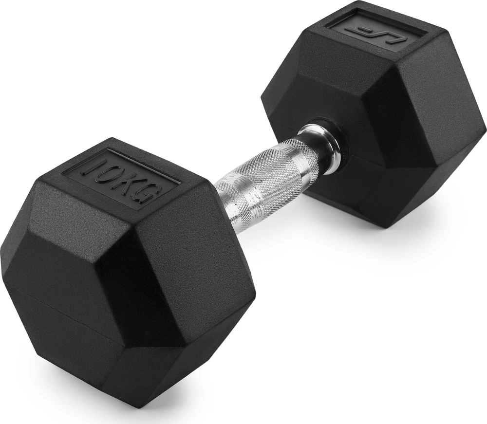 HEX hantelis, gumuotas ketus, 10 kg - UpForm