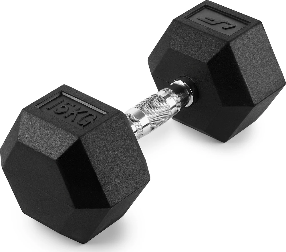 Guma dengtas ketaus hantelis HEX 15 kg - UpForm