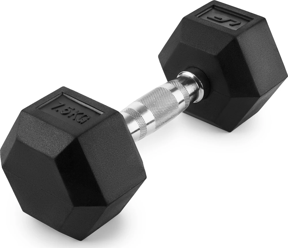 HEX 7,5kg guminis ketaus hantelis - UpForm