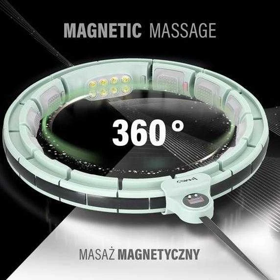 HHM13 HULA HOOP Žalias MAGNETINIS SU SVORIU + SKAITIKLIS HMS