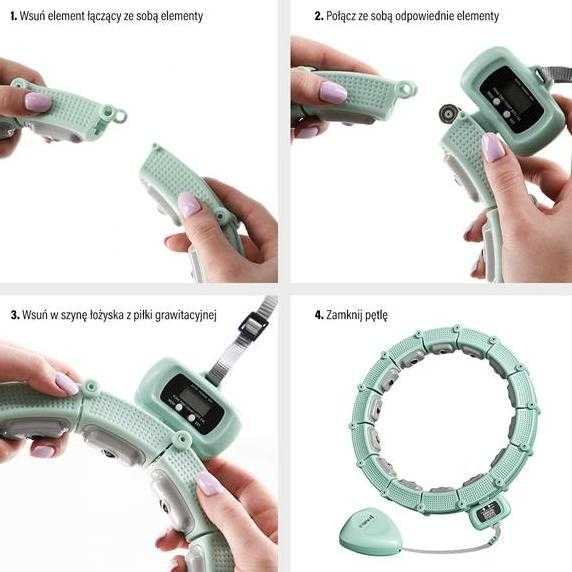 HHM14 HULA HOOP Žalias MAGNETINIS SU SVORIU SKAITIKLIS HMS