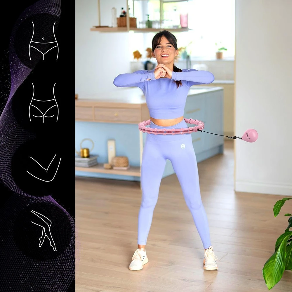 HHW11 Plus Size šviesiai rožinis hula lankas su svoriu HMS