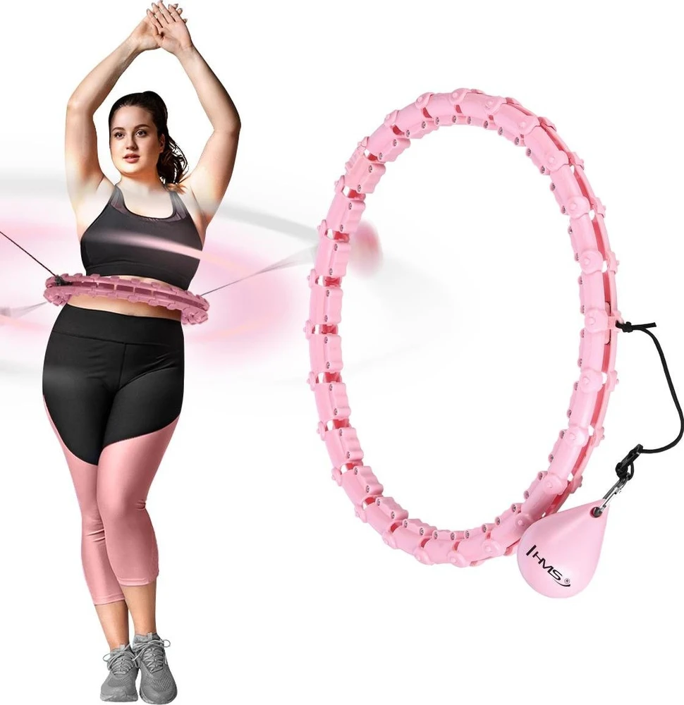 HHW11 Plus Size šviesiai rožinis hula lankas su svoriu HMS