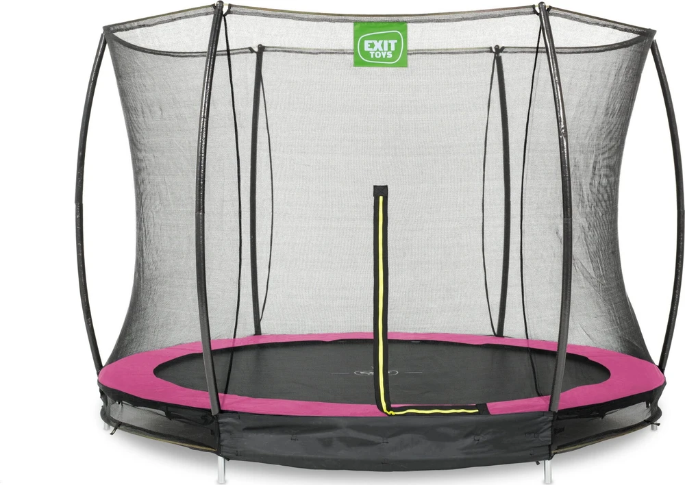 Įleidžiamas batutas EXIT Silhouette ø244 cm su apsauginiu tinklu, rožinis