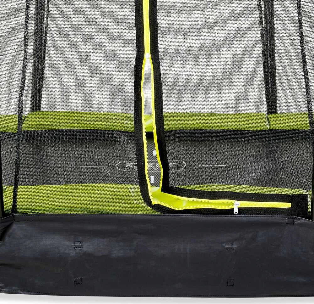 Įleidžiamas batutas EXIT Silhouette ø427 cm su apsauginiu tinklu, žalias