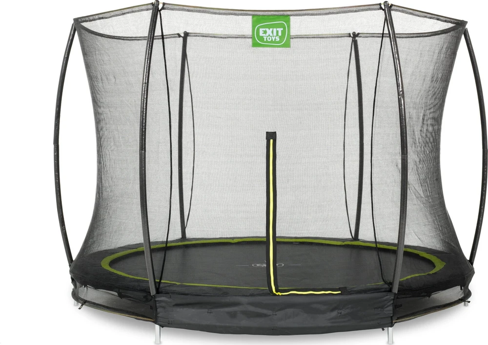 EXIT Silhouette įleidžiamas į žemę batutas ø244 cm su apsauginiu tinklu – juodas