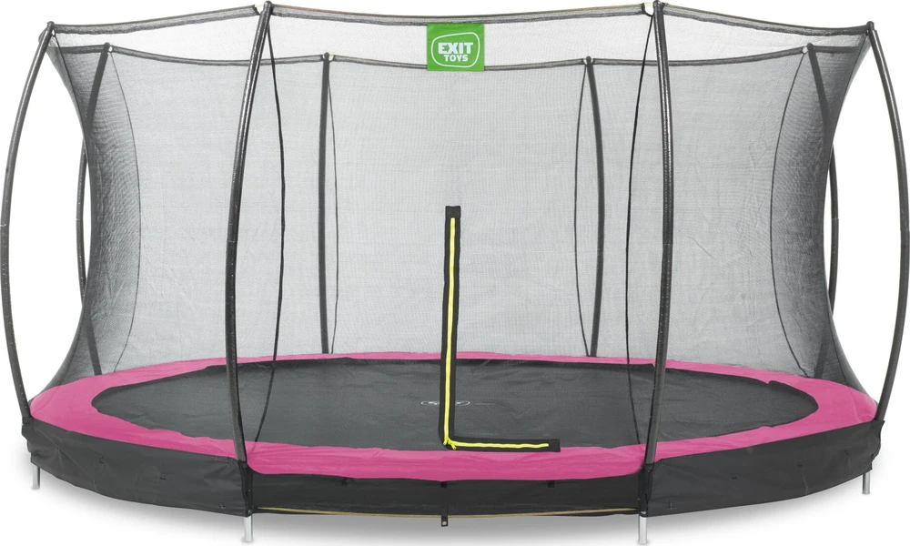 Įleidžiamas batutas EXIT Silhouette ø427 cm su apsauginiu tinklu, rožinis