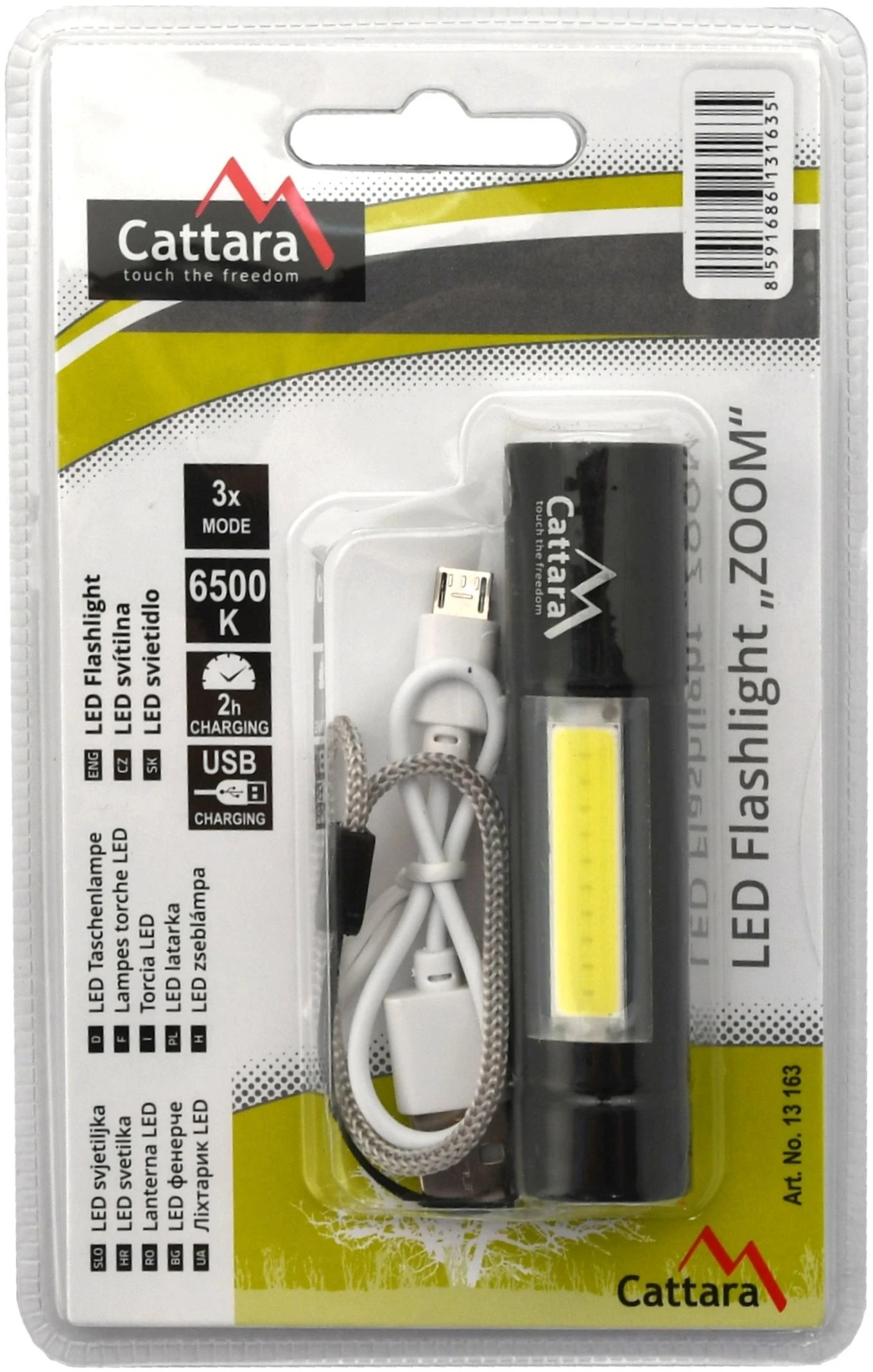 Įkraunamas LED žibintuvėlis Cattara ZOOM 120lm