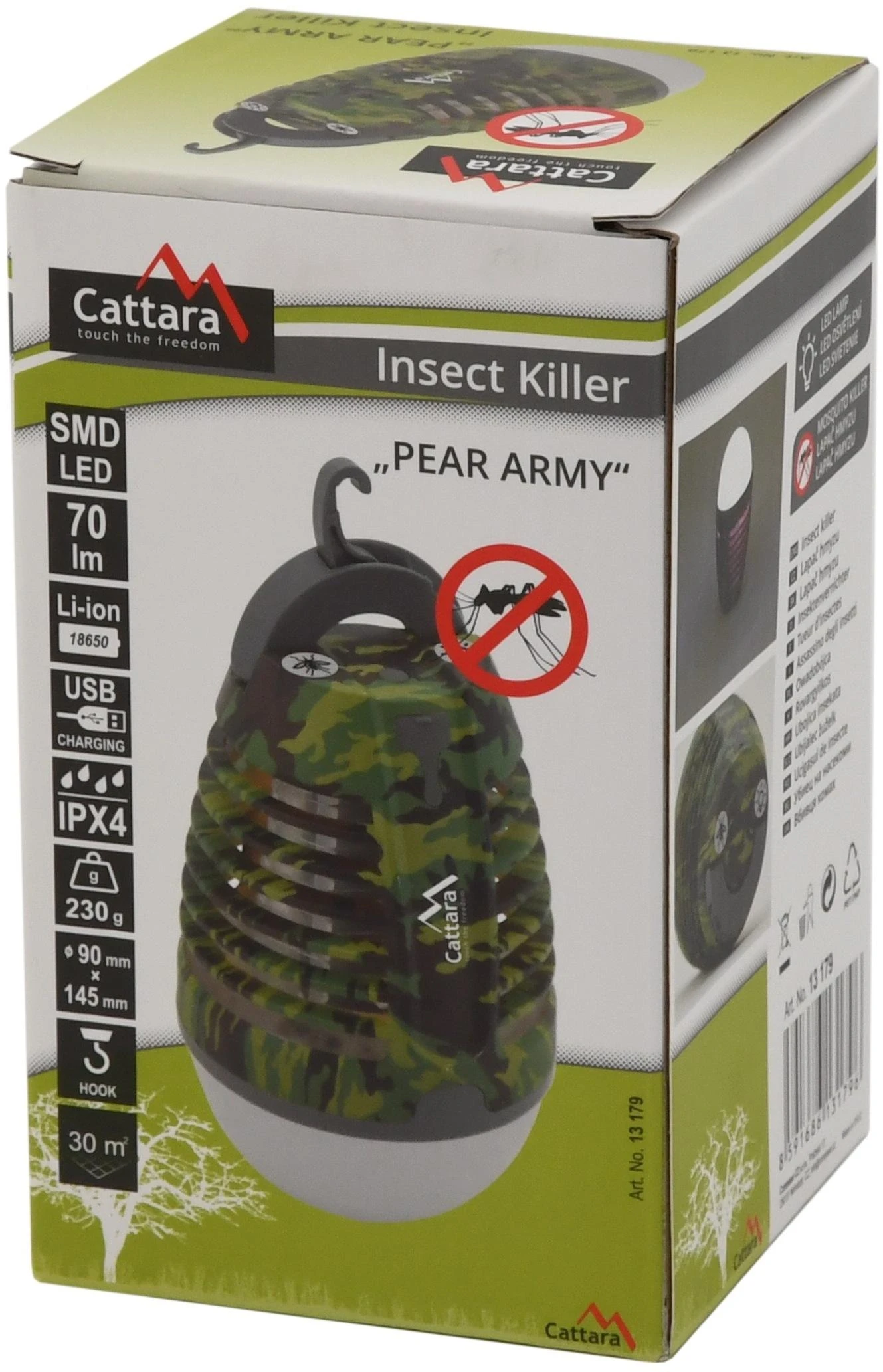 Įkraunamas žibintas + vabzdžių gaudyklė Cattara