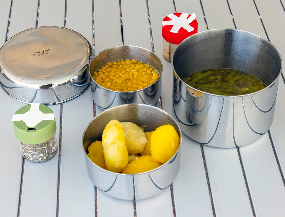Virimo indų rinkinys BasicNature Biwak 3, nerūdijantis plienas