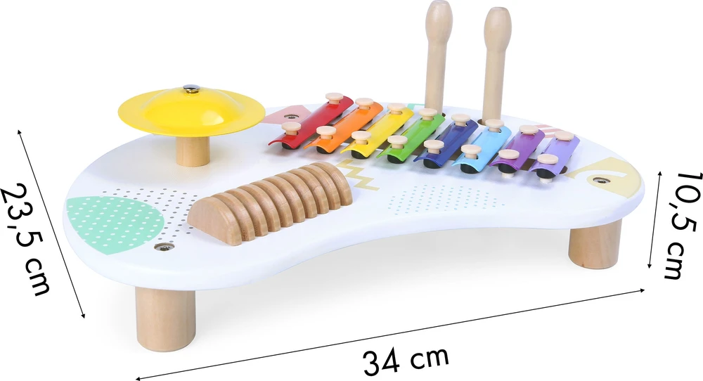 Muzikinis staliukas su cimbolais ECOTOYS +18 mėn.