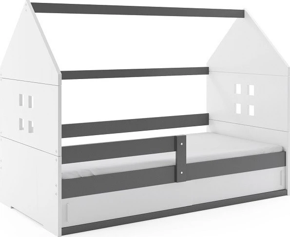 Interbeds Vaikiška lova NAMELIS 1 - balta-pilka, viengulė, 160x800cm