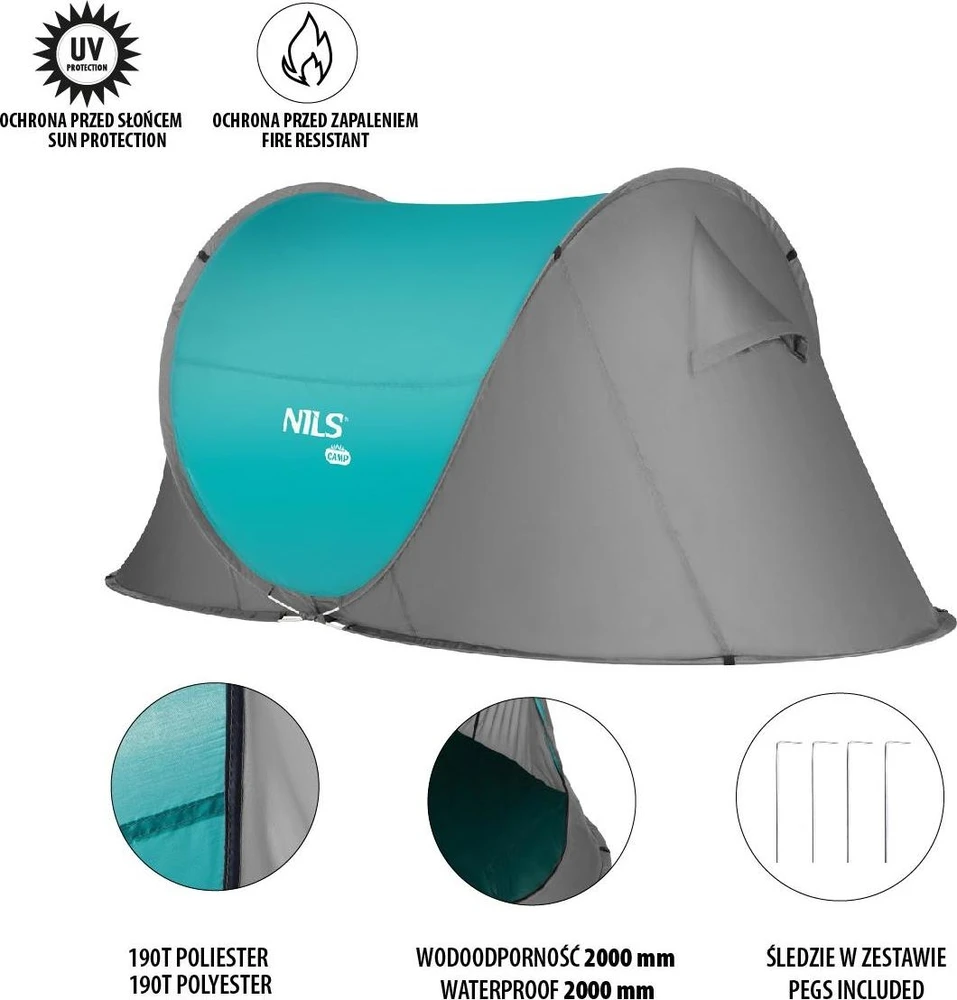 Išskleidžiama kempingo palapinė NC3743 NILS CAMP
