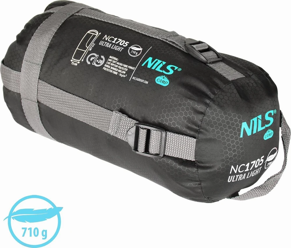 Nils Extreme Itin lengvas miegmaišis NC1705, juodos ir mėtų spalvos, NILS CAMP