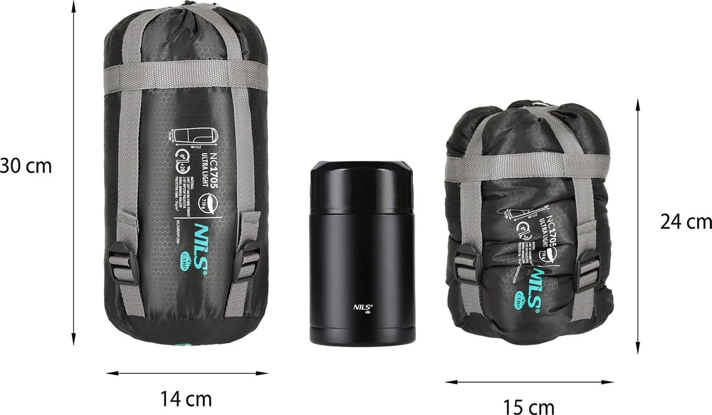 Nils Extreme Itin lengvas miegmaišis NC1705, juodos ir mėtų spalvos, NILS CAMP