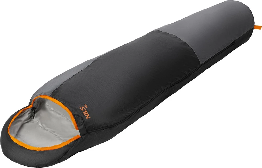 Nils Extreme Itin lengvas pilkai oranžinis miegmaišis Nils Camp NC1705