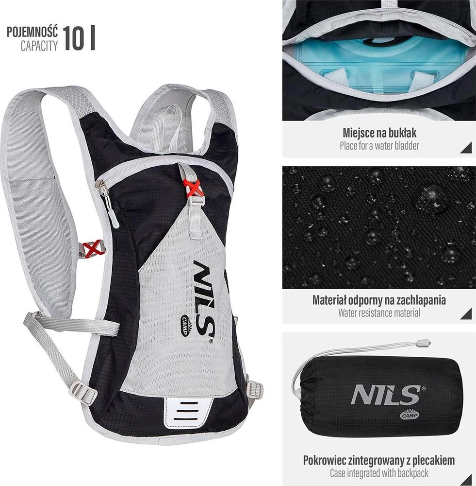 Nils Camp NC1708 Juodas RUNNING BACKPACK TRIPPER N