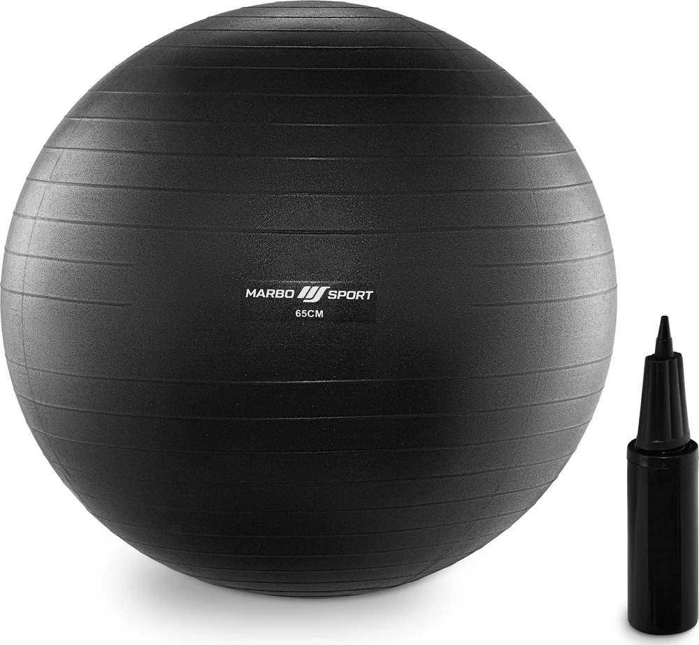Gimnastikos kamuolys Anti-Burst 65 cm juodas Marbo Sport