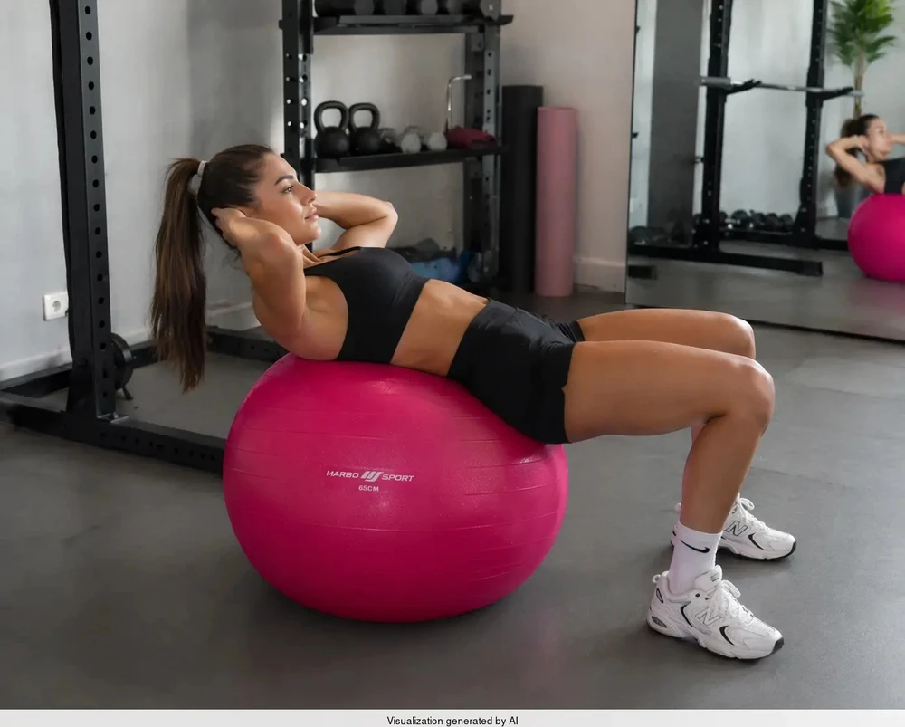 Gimnastikos kamuolys Anti-Burst 65 cm rožinis Marbo Sport