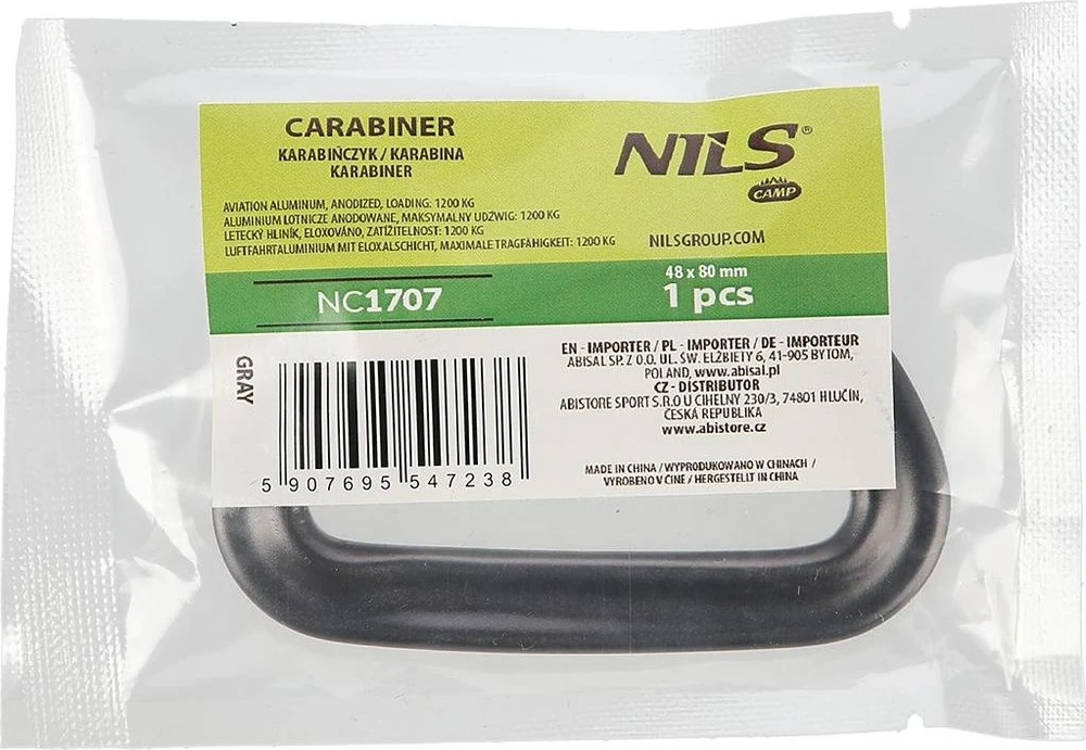 Karabinas NILS Camp NC1707, 12 kN, pilkas