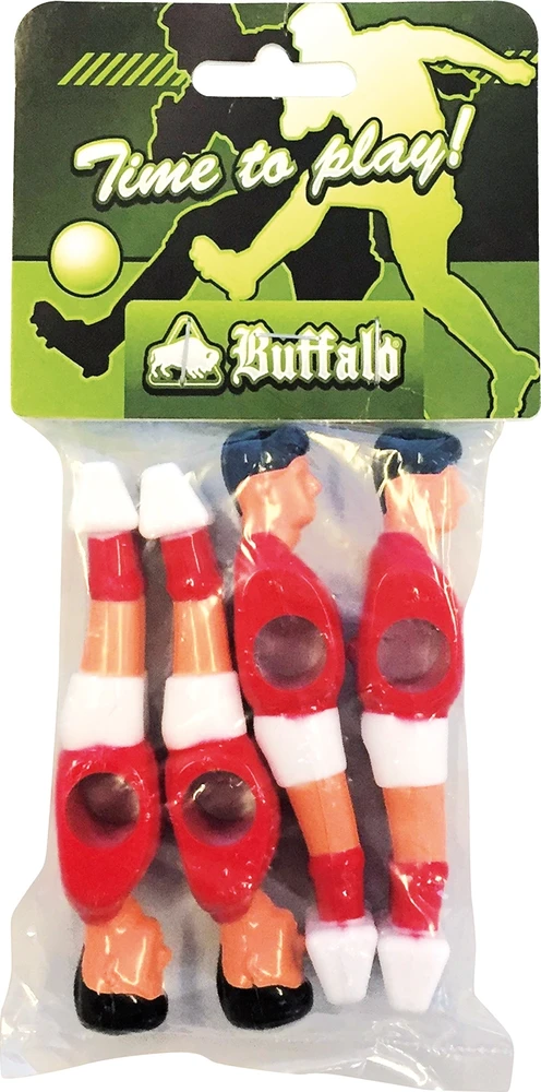 Stalo futbolo žaidėjai Buffalo, raudoni / balti, 13 mm, 4 vnt.