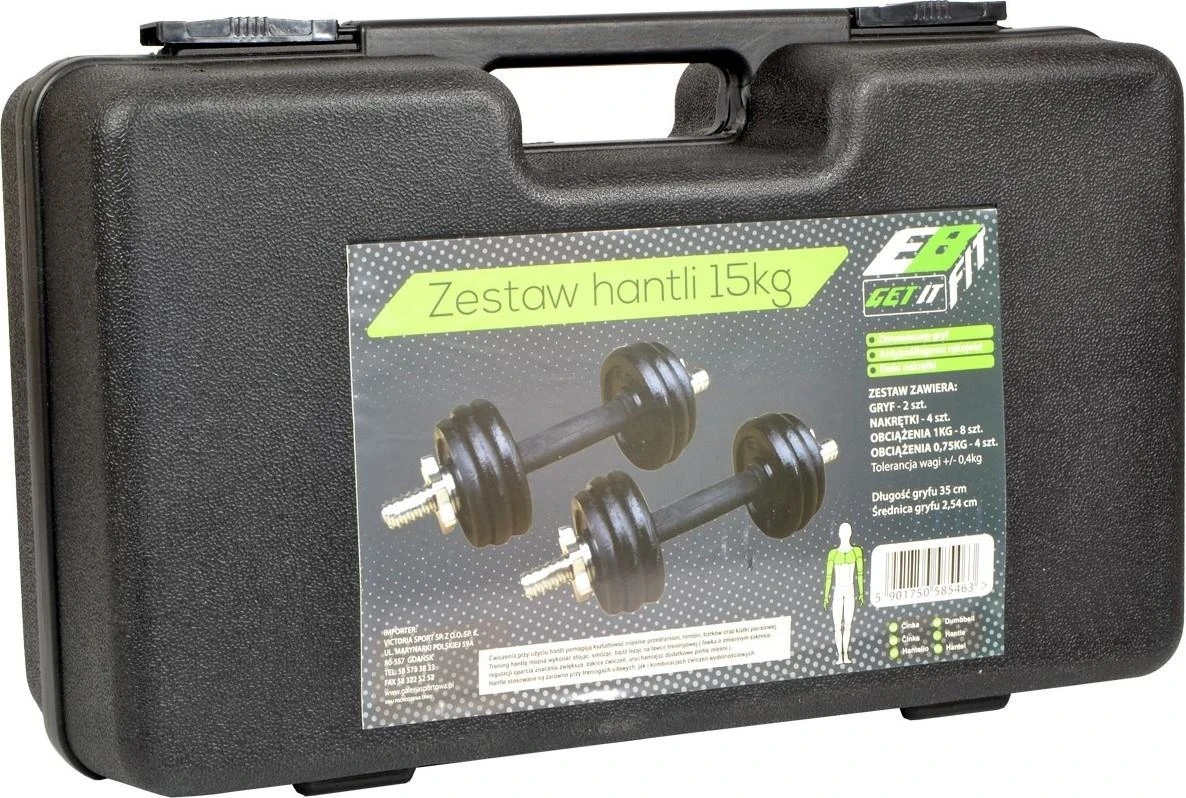 Enero Keičiamo svorio hanteliai EB Fit, 15 kg (2x7.5kg)